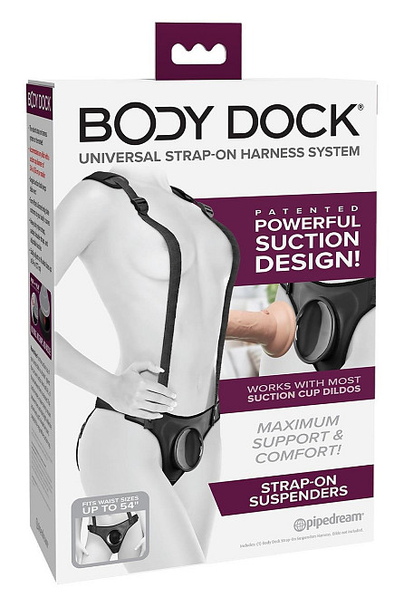 Трусики для страпона Pipedream Body Dock с подтяжками, черные Sex Aura Киев - изображение 6