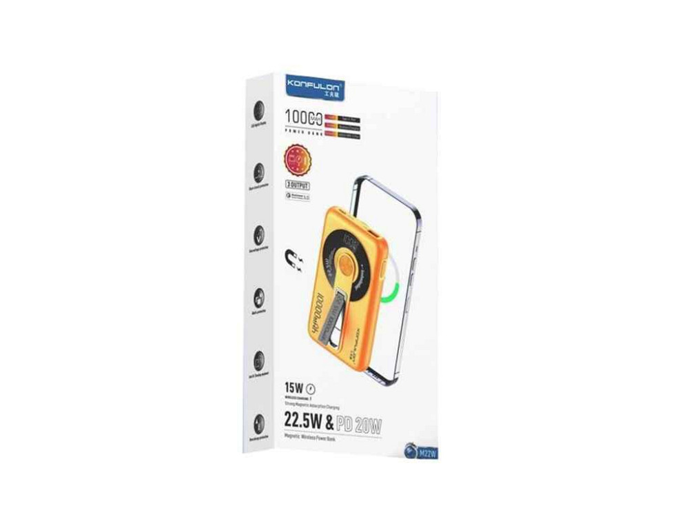 Power Bank 10000mAh M22W USB out 22.5W/Type-C PD out 20W 15W/LED (input Type-C) помаранч. ТМ Konfulon Киев - изображение 1