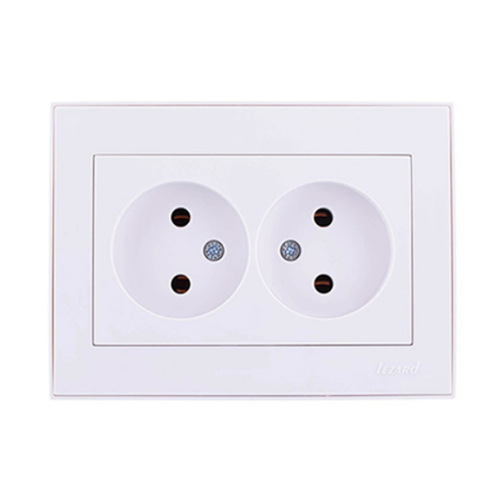 RAIN білий Розетка внутрішня 2-а без заземлення Лезард Житомир - фото 1