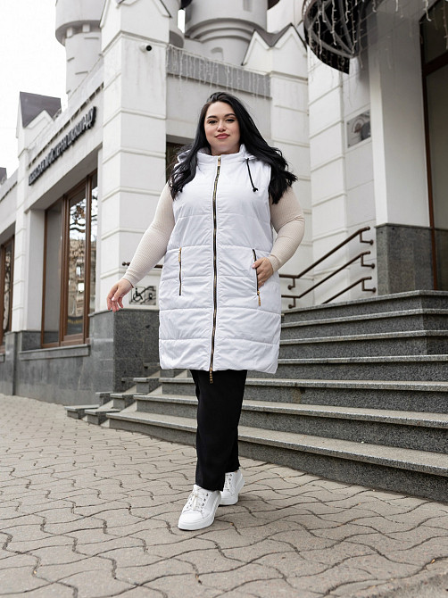 Женская удлинённая демисезонная жилетка. Длинный жилет женский 46-74р Киев - изображение 9