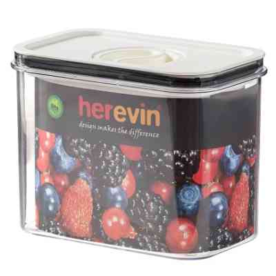 Пищевой контейнер Herevin Canister-Vacuum Lid-White-Black вакумна кришка 1.2 л (161179-000) Винница