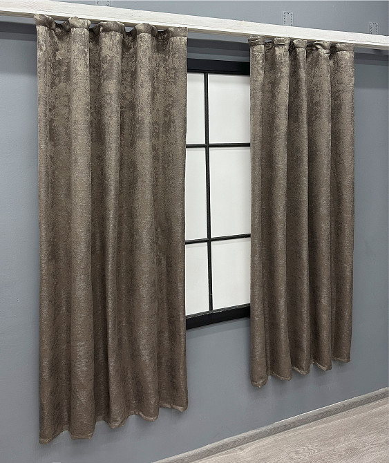 Комплект коротких штор VR-Textil Жаккард Sultan XO № 1486ш Какао 130х170 см 2 шт (35-0349) Киев - изображение 3
