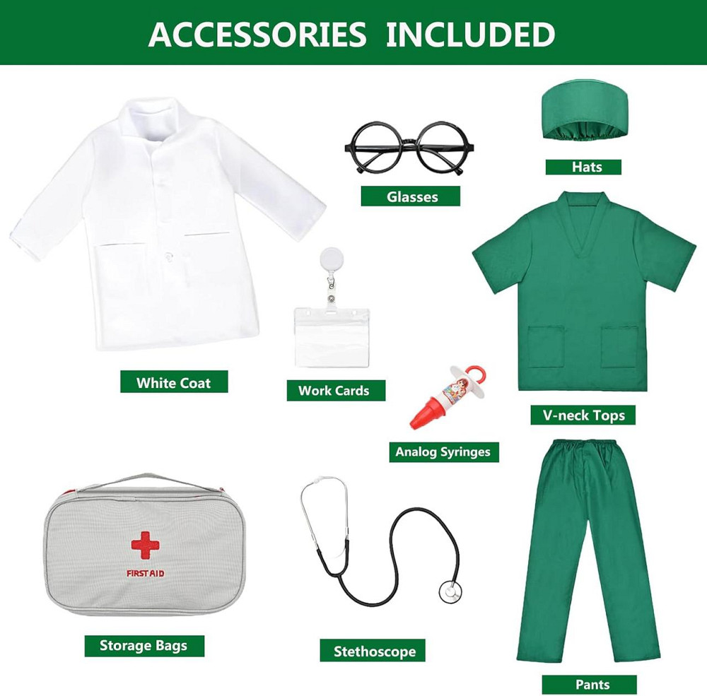 Костюм дитячий Doctor Kit білий набір лікаря ігровий халат аксесуари для дітей Київ - фото 3