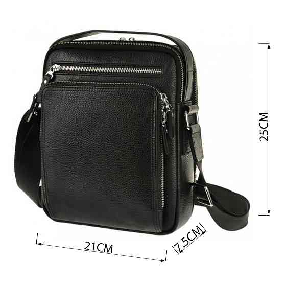 Сумка мессенджер Vintage 14578 кожаная Черная Киев