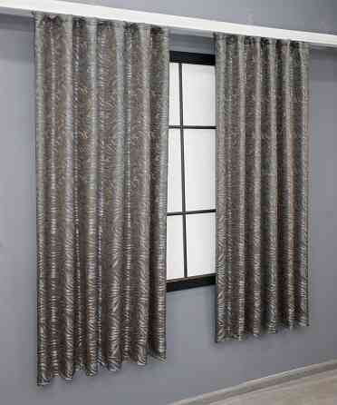 Комплект коротких штор VR-Textil Жаккард Magic № 1609ш Хаки 145х170 см 2 шт (35-0244) Киев