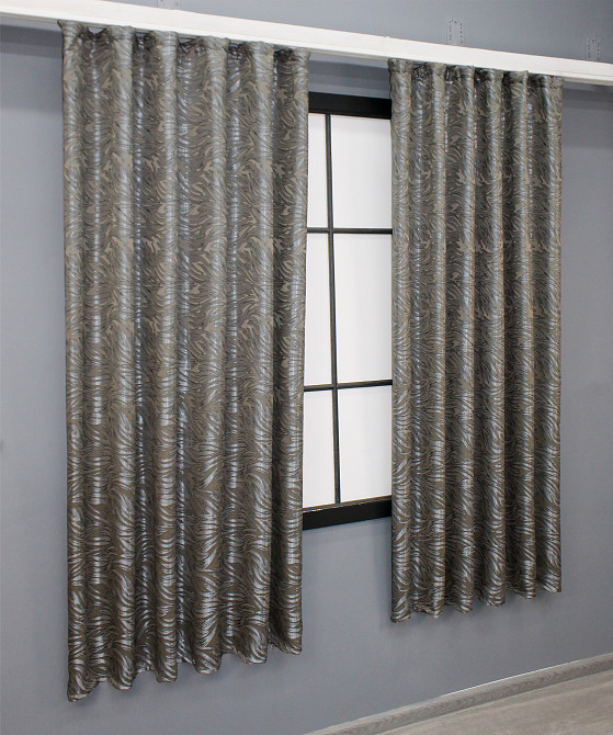 Комплект коротких штор VR-Textil Жаккард Magic № 1609ш Хаки 145х170 см 2 шт (35-0244) Киев - изображение 3