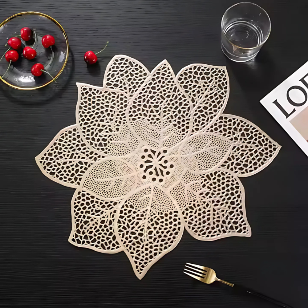 Сервірувальна серветка під гаряче ажурна, килимок сервірувальний килимок золотистий набір 2 шт Кам'янець-Подільський - фото 1