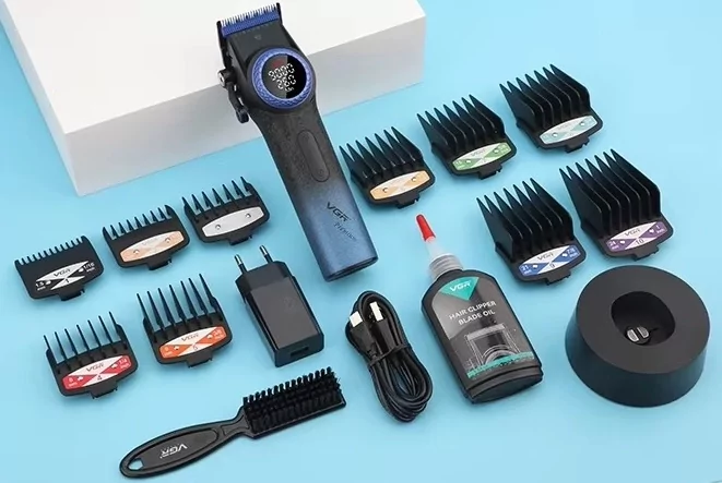 Машинка для стрижки VGR V-001 Blue (10 насадок) 4600 mAh LED дисплей Киев - изображение 3
