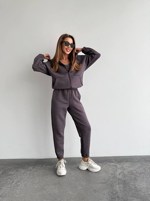 Женский прогулочный костюм тройка: кофта топ и штаны Капитон Фуме, 46/48 Одесса - изображение 8