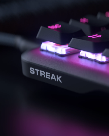 Низкопрофильная механическая клавиатура Fnatic STREAK65 LP Black RGB PBT для киберспорта и гейминга Киев