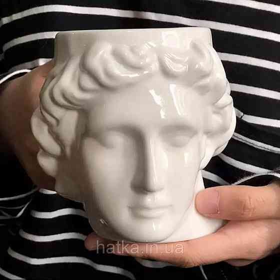 Кухоль Olens "Greece" 400 мл біла кераміка у формі обличчя Київ