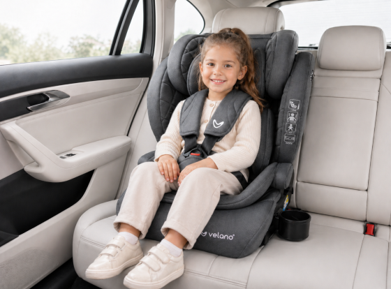 Автокрісло VELANO Flexo i-Size 76–150 см, ISOFIX + Top Tether/ремінь, grey Київ