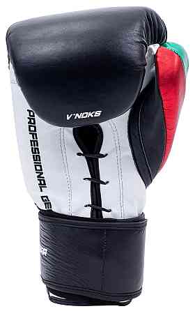 Боксерські рукавички V`Noks Mex Pro 10 унцій (Винокс) Чорні, натуральна шкіра, преміум захист Київ