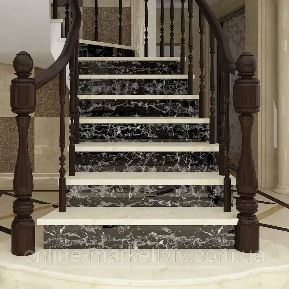 Самоклеюча плівка 3м х 60 см під мармур,Чорний SBR Київ - фото 8