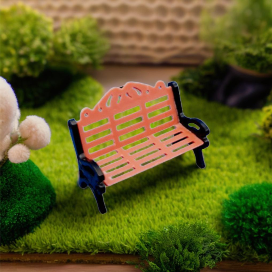 Лавка паркова для міні-саду 4.2 х 2.5 см Бежево-чорна Одеса