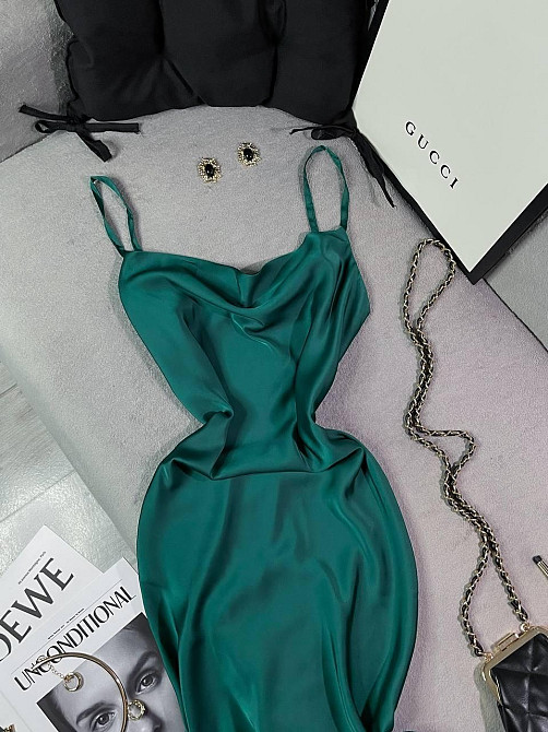 Женское романтическое элегантное платье шелк Зеленый, 42/44 Одесса - изображение 6