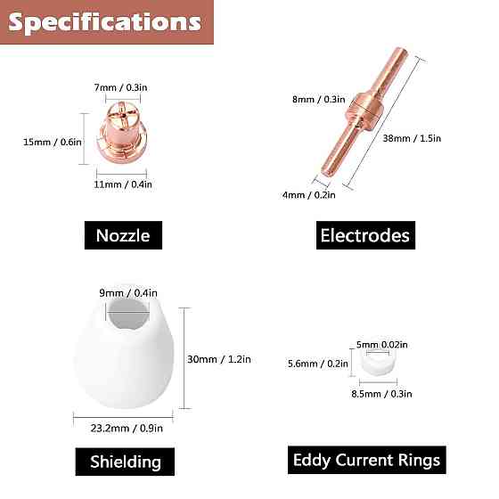 Комплект расходных материалов для плазморезов CUT-30 CUT-40, 65 шт, плазмотрон PT-31 Киев