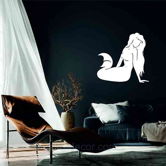 Декоративне настінне 3D Панно «Русалонька» Декор на стіну з об'ємом 70*67 см, Білий Київ