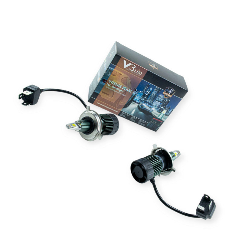 Автолампа H4 12V-24V V3 5000K 40W радиатор и вентилятор LED Мукачево - изображение 1