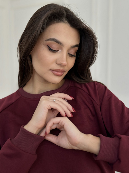 Свитшот женский однотонный Бордовый 42/44 Харьков - изображение 8