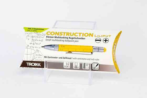 Ручка Troika Construction liliput з лінійкою та стілусом, жовтий Рівне