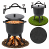 Туристичний чавунний казан 8 л Garden Line на 3 ніжках з кришкою та ручкою для перенесення (Польща)