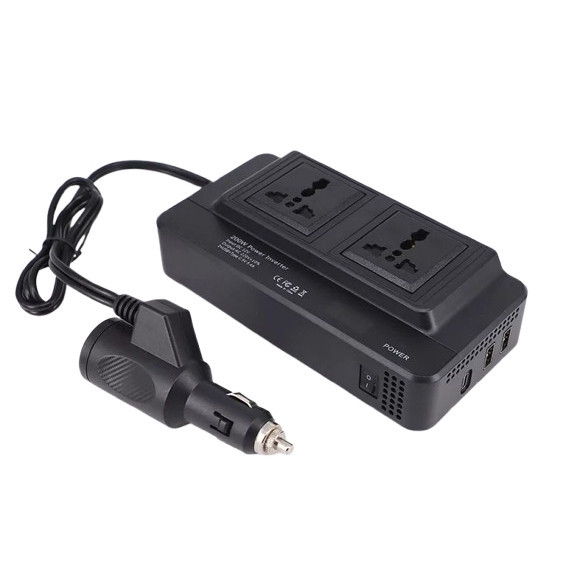 Инвертор автомобильный XO XC-37 12V–220V 200W 2AC 2USB Type-C PD 20W Винница - изображение 1