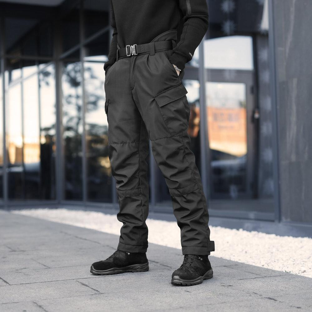 Мужские ватные зимние штаны Pobedov Fight. Черные зимние мужские зимние брюки Киев - изображение 5