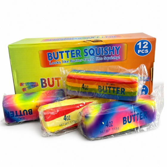 Антистресс-игрушка Squishy Butter Rainbow (Масло радужное) 13 см, мягкий сквиш для детей и взрослых Киев