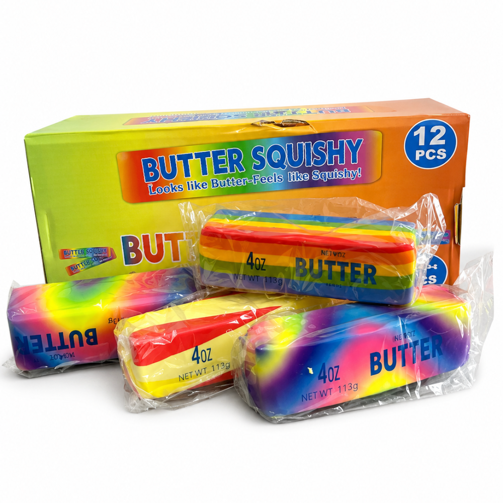 Антистресс-игрушка Squishy Butter Rainbow (Масло радужное) 13 см, мягкий сквиш для детей и взрослых Киев - изображение 1