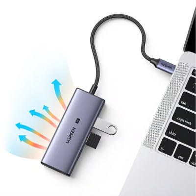 Концентратор Ugreen USB-C 4-in-1 3xUSB 3.0 + HDMI CM500 gray (50629) Вінниця - фото 3
