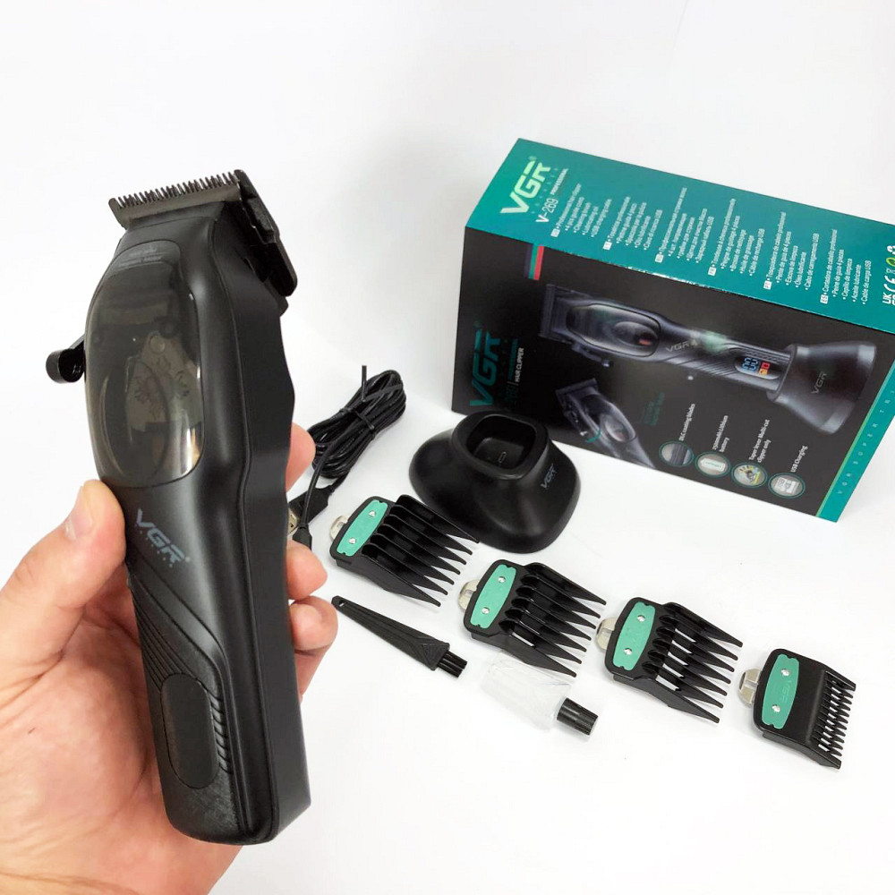 Акумуляторна машинка для стрижки волосся з насадками VGR V-269, Миюча машинка для стрижки RK-99 Львів - фото 13