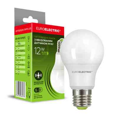 Лампочка EUROELECTRIC LED A60 12W 960Lm SENSOR E27 4000K с датчик (LED-A60-12274(ST)) Вінниця