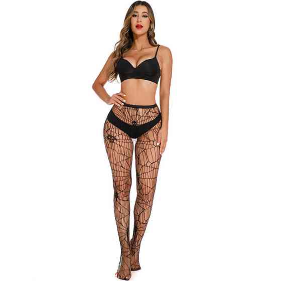 Колготи з черепами жіночі one size чорний Київ