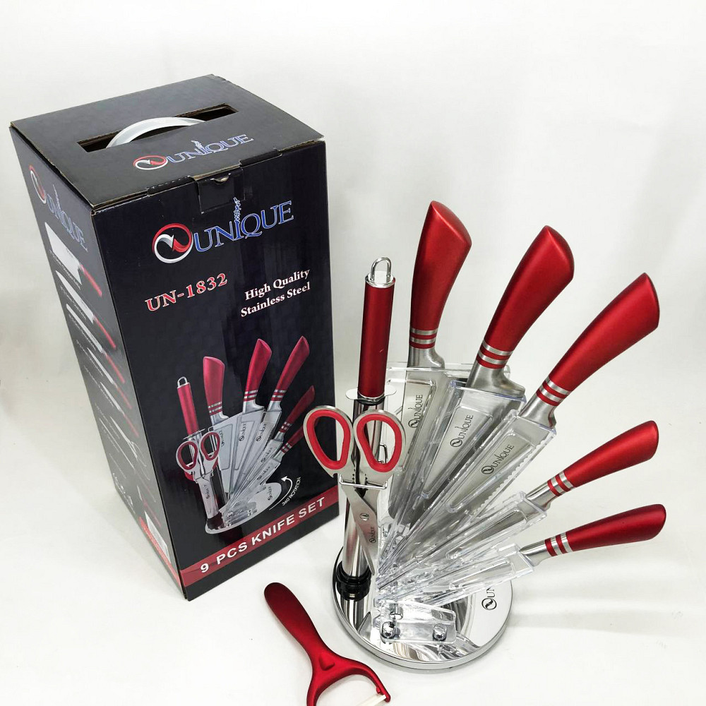 Професійні ножі для домашньої кухні UNIQUE, Набір хороших якісних кухонних ножів, Сталеві кухонні ножі OU-36 Івано-Франківськ - фото 2