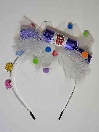 Обруч для волос новогодний конфетка с фатином one size ручная работа фиолетовый Киев