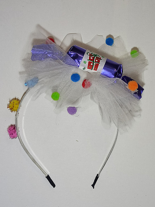 Обруч для волос новогодний конфетка с фатином one size ручная работа фиолетовый Киев - изображение 4