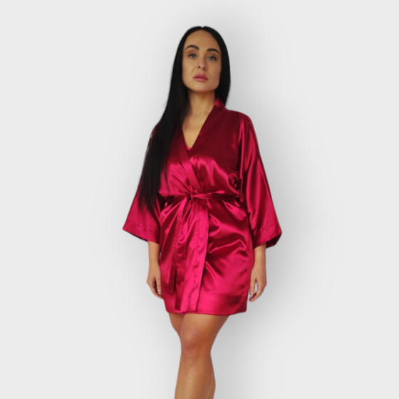 Халат жіночий атлвсний під пояс довжина 90см Бордовий 3XL/4XL Харків