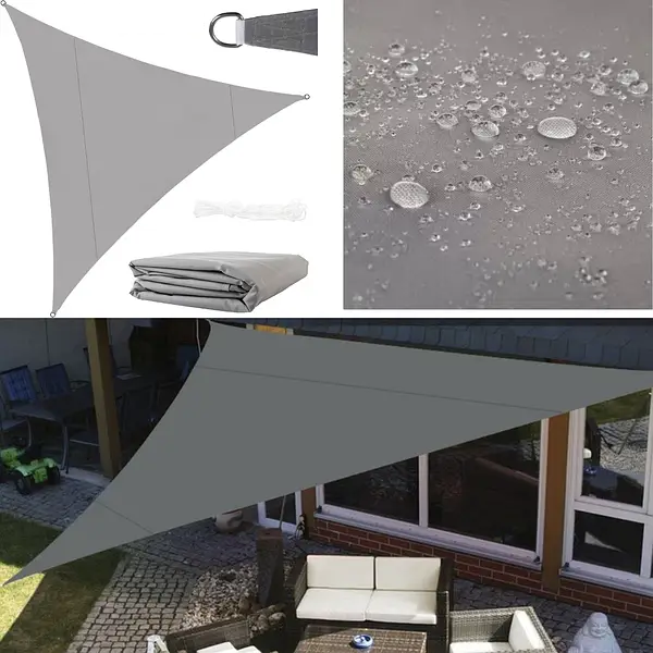 Тент навіс затінюючий трикутний 4х4х4м Оксфорд (Сірий) Вінниця - фото 10
