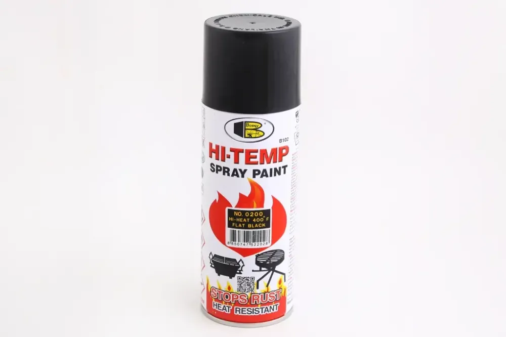 Краска аэрозольная температуростойкая 205° Bosny 400мл черный матовый Винница - изображение 1