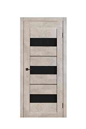 Дверь Реликт Трес Бетон+ Черное стекло 60*200 см Классические двери для дома Межкомнатная дверь Киев