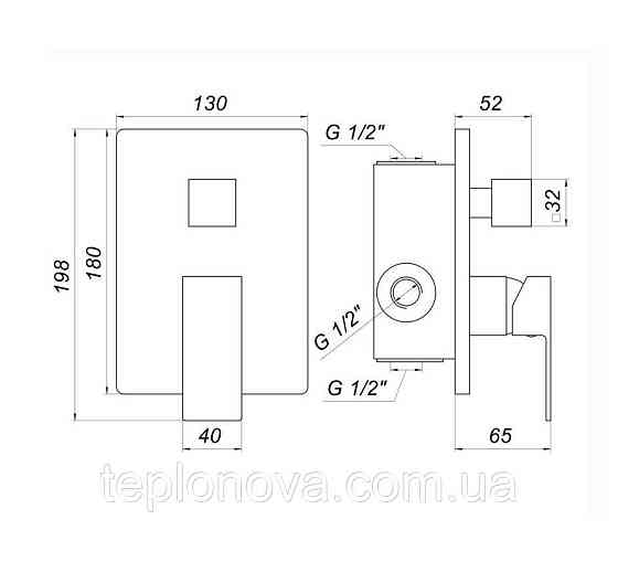Смеситель для душа Globus Lux SMART GSM-305-00 встроенный на три потребителя, без душ.набора, хром Черновцы