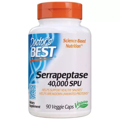 Витаминно-минеральный комплекс Doctor's Best Серрапептаза , Serrapeptase, 40,000 SPU, 90 капсул (DRB-00149) Винница - изображение 1