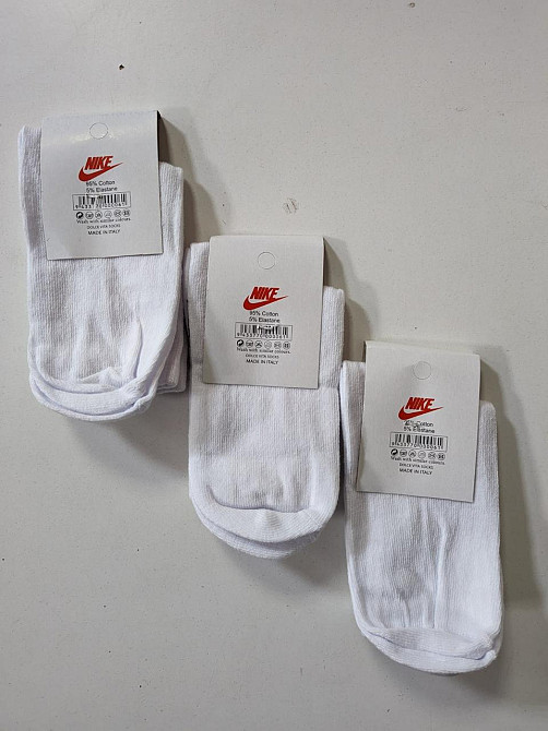 Детские высокие качественные хлопковые носки черные в наборе по 6 штук Nike. Размер 31-34 Киев - изображение 3