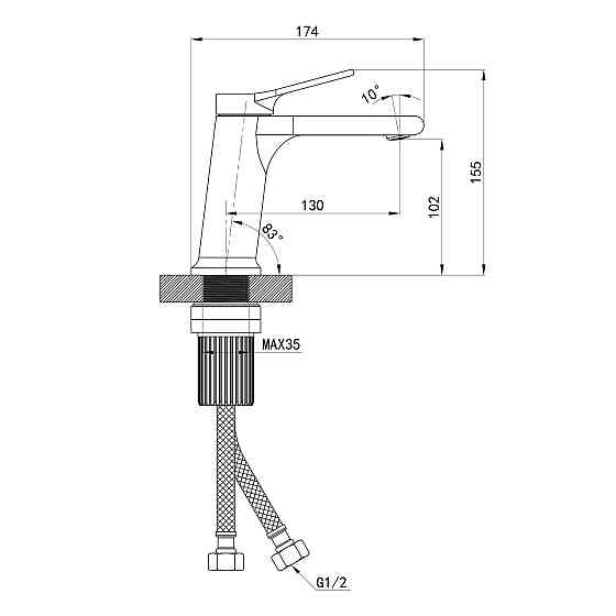 Змішувач для раковини низький Qtap Arvin QTARV270CRM48638 Chrome Київ
