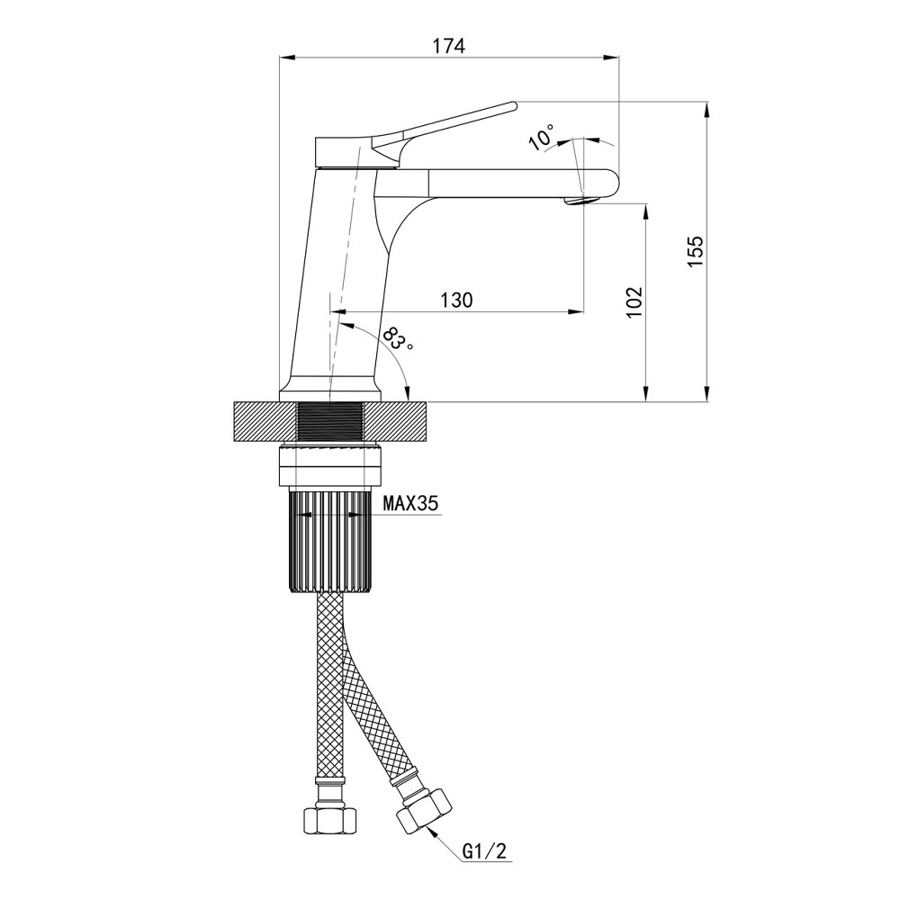 Змішувач для раковини низький Qtap Arvin QTARV270CRM48638 Chrome Київ - фото 2