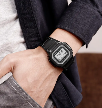 Чоловічий наручний годинник Skmei 1456 Singapore Чорний Вінниця