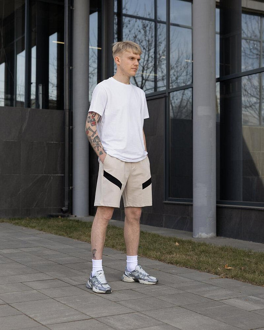 Бежеві літні шорти для чоловіків. Повсякденні шорти чоловічі Pobedov Hype Київ - фото 6