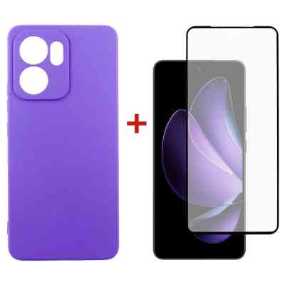 Чохол до мобільного телефона Dengos Oppo Reno13 F Case Carbon + Glass (Purple) (DG-KM-151) Вінниця