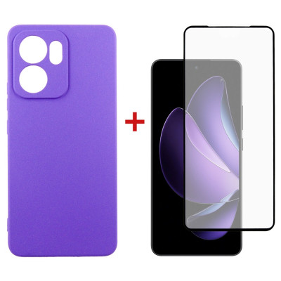 Чохол до мобільного телефона Dengos Oppo Reno13 F Case Carbon + Glass (Purple) (DG-KM-151) Вінниця - фото 1